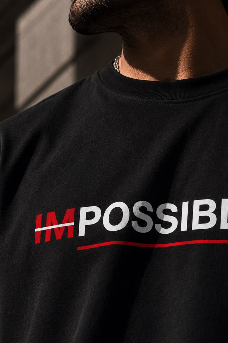 Men's "POSSIBLE" Oversized Graphic T-Shirt – Black Streetwear Heavyweight Tee