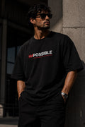 Men's "POSSIBLE" Oversized Graphic T-Shirt – Black Streetwear Heavyweight Tee